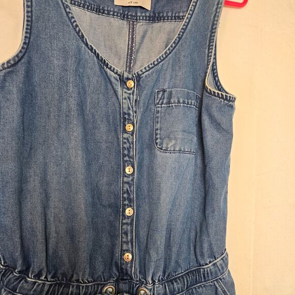 New Look Women's Denim Playsuit Button Up Front Tie Waist Sz US 8, UK 12, EU 40 - Picture 2 of 11